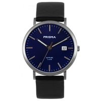 Prisma P.1666 Horloge titanium-zilverkleurig-blauw-zwart 39 mm