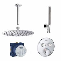 Grohe /Wiesbaden SmartControl Inbouw Doucheset Rond Met Hoofddouche 20 cm en Handdouche Plafond Uitloop Compleet