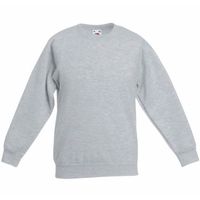 Lichtgrijze katoenmix sweater voor jongens