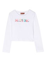 Missoni Kids sweat à logo appliqué en coton - Blanc