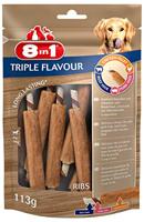 8-in-1 Triple Flavour koekjes voor honden, met extra veel vlees, per stuk verpakt (113 g), verschillende Soorten:, Ribs (1 x 113 g).