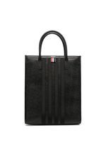 Thom Browne sac cabas en cuir à 4 bandes signature - Noir