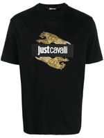 Just Cavalli t-shirt à logo imprimé - Noir