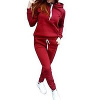 Dames Trui met capuchon Trainingspak Broeken Sets Buiten Casual Warm Sport Lange mouw Capuchon Zwart Herfst winter Lightinthebox