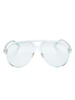 TOM FORD Eyewear lunettes de soleil oversize à monture pilote - Bleu