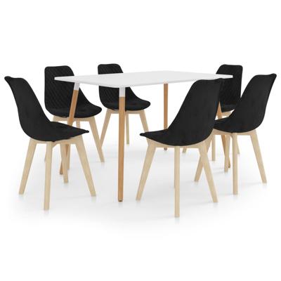 vidaXL 7-delige Eethoek zwart