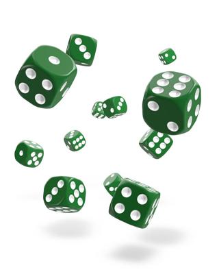 Oakie Doakie Dice D6 Dice 12 mm Solid - Green (36)