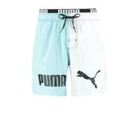 Puma zwemshort met logo lichtblauw/wit/zwart