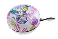 Falkx fietsbel ding-dong bloemen 80 mm wit/paars