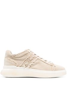 Hogan H580 distressed-effect low-top canvas sneakers - Tons neutres