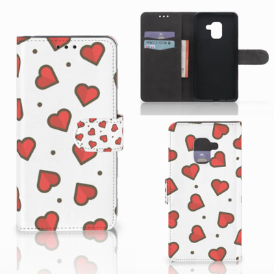 Samsung Galaxy A8 2018 Telefoon Hoesje Hearts Samsung Galaxy A8 2018 Telefoon Hoesje Hearts