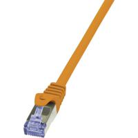 LogiLink CQ3018S RJ45 Netwerkkabel, patchkabel CAT 6A S/FTP 0.25 m Oranje Vlambestendig, Snagless 1 stuk(s)