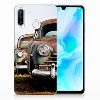 Huawei P30 Lite Siliconen Hoesje met foto Vintage Auto