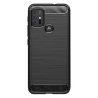 Shop4 - Motorola Moto G30 Hoesje - Zachte Back Case Brushed Carbon Zwart