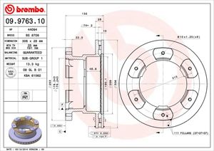 Remschijf BREMBO, Remschijftype: Binnen geventileerd, u.a. für Iveco