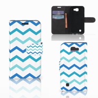 LG K4 Telefoon Hoesje Zigzag Blauw