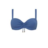 Beachlife strapless bandeau bikinitop blauw