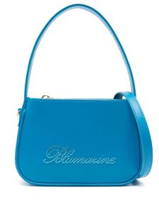 Blumarine sac à main à logo strassé - Bleu