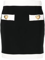 Moschino minijupe à boutons cœur - Noir