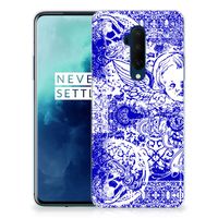 Silicone Back Case OnePlus 7T Pro Angel Skull Blauw - thumbnail