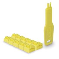 Lindy RJ45-poortsloten (10 stuks) met sleutel, geel