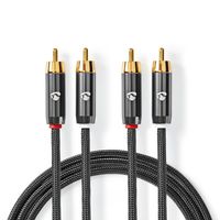 Nedis CATB24200GY50 audio kabel 5 m 2 x RCA Grijs