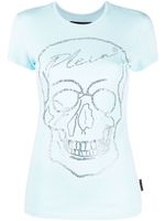 Philipp Plein t-shirt à tête de mort ornée de cristaux - Bleu