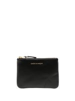 Comme Des Garçons Wallet logo-print top-zip leather wallet - Noir