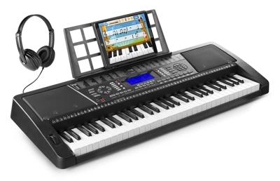 MAX KB12P midi keyboard met 61 aanslaggevoelige toetsen en koptelefoon