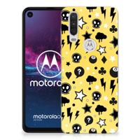 Silicone Back Case Motorola One Action Punk Geel