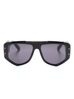 Philipp Plein lunettes de soleil oversize à plaque logo - Noir - thumbnail