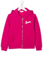 Lanvin Enfant hoodie zippé à logo brodé - Rose - thumbnail