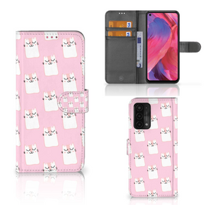 OPPO A54 5G | A74 5G | A93 5G Telefoonhoesje met Pasjes Sleeping Cats