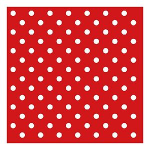 20x Rood met witte stippen servetten 33 x 33 cm