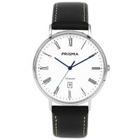 Prisma P.1485 Horloge titanium-leder zilverkleurig-zwart 41 mm - thumbnail