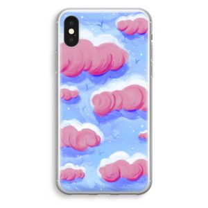 Roze wolken met vogels: iPhone X Transparant Hoesje