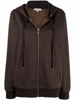 Michael Michael Kors hoodie zippé à motif monogrammé - Marron