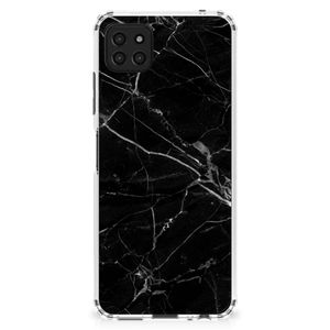 Samsung Galaxy A22 5G Anti-Shock Hoesje Marmer Zwart - Origineel Cadeau Vader