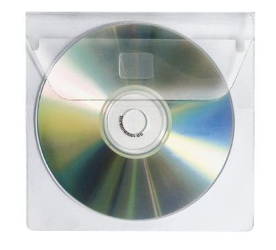 VELOFLEX 2259000 - CD-hoezen CD-boxen CD-etui om in te plakken voor 1 cd, cd-enveloppen, zelfklevend, verpakking van 10 stuks