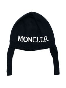 Moncler Enfant bonnet à bords nervurés - Bleu