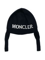 Moncler Enfant bonnet à bords nervurés - Bleu