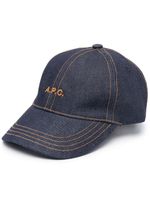 A.P.C. casquette à logo brodé - Bleu - thumbnail