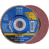 PFERD 67648125 PFF 125 A 80 PSF STEELOX Lamellenschijf Diameter 125 mm Boordiameter 22.23 mm RVS, Staal 10 stuk(s) - thumbnail