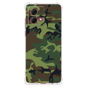 Motorola Moto G84 Doorzichtige Silicone Hoesje Army Dark