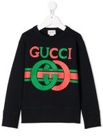 Gucci Kids sweat à logo imprimé - Bleu