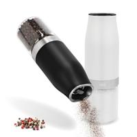 ADE zout- en pepermolen elektrisch met kantelsensor set van 2 | kruidenmolen met keramische molen | traploos instelbaar | zout, peper, chili, gedroogde kruiden | kruidenmolen | met LED-verlichting