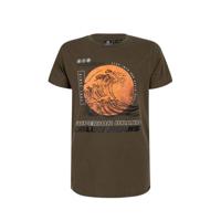 Indian Blue Jeans T-shirt met printopdruk army groen