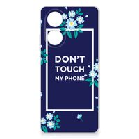 OPPO A58 4G Silicone-hoesje Flowers Blue DTMP