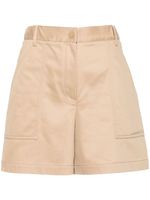 Moncler logo-patch garbadine shorts - Marron