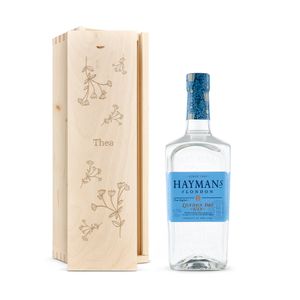 Gin in gegraveerde kist - Hayman&apos;s London Dry